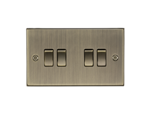 10AX 4G 2-Way Plate Switch - Antique Brass