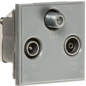 Triplexed TV /FM DAB/ SAT TV Outlet Module 50 x 50mm - Grey