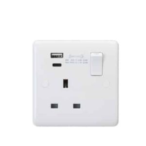 CU9919D 13A 1G DP Switched Socket with Dual USB A+C (20V DC 1.1A) Max. 22W