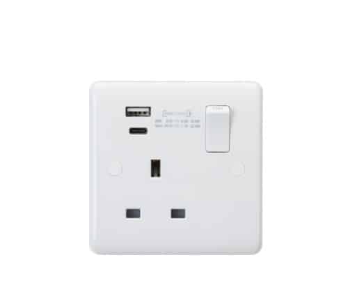 CU9919D 13A 1G DP Switched Socket with Dual USB A+C (20V DC 1.1A) Max. 22W