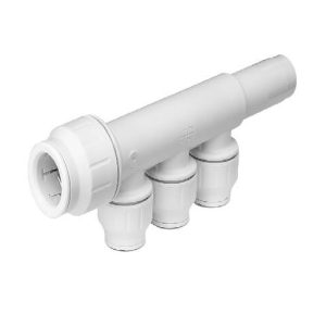 JG Speedfit 3 Port Manifold With Stem 22mm X 15mm