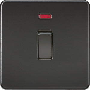 20A 1G DP Switch With Neon - Matt Black