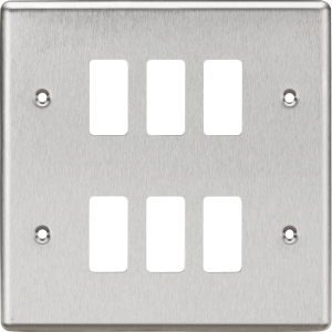 6G Grid Faceplate - Rounded Edge Brushed Chrome