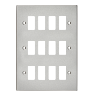 12G Grid Faceplate - Brushed Chrome