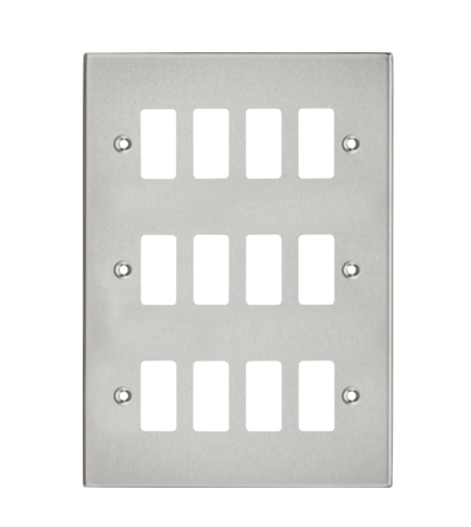 12G Grid Faceplate - Brushed Chrome