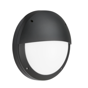 230V IP65 18W LED Eyelid Bulkhead CCT With Emergency & Daylight Sensor Black