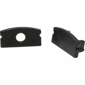 Aluminium Surface Mount Profile End Caps - Black
