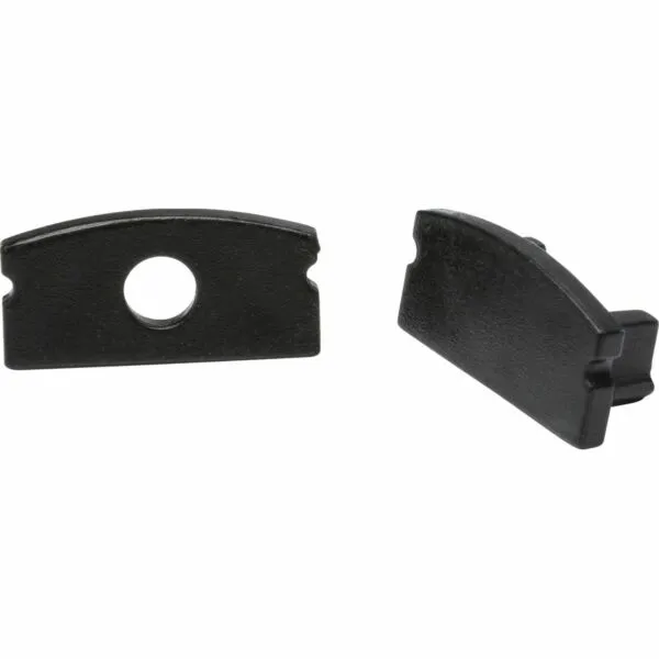 Aluminium Surface Mount Profile End Caps - Black