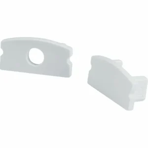 Aluminium Surface Mount Profile End Caps - White