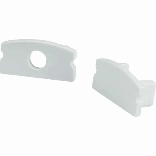 Aluminium Surface Mount Profile End Caps - White