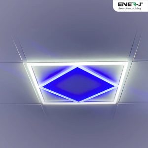 T200BL 40W 600 X 600 Double Square Borderline LED Panel 4000 Lumens &6000K On Border & Blue Inside
