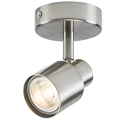 230V GU10 Single Spotlight - Brushed Chrome