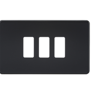 Screwless 3G Grid Faceplate - Matt Black