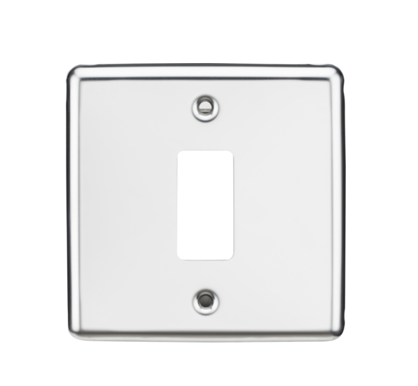 1G Grid Faceplate - Rounded Edge Polished Chrome
