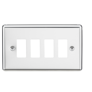 4G Grid Faceplate - Rounded Edge Polished Chrome