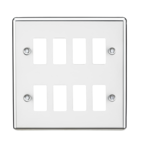 8G Grid Faceplate - Rounded Edge Polished Chrome