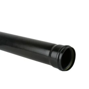 Soil Pipe Push Fit Single Socket Ended Pipe 110mm - Black 3m