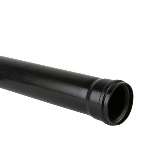 Soil Pipe Push Fit Single Socket Ended Pipe 110mm - Black 3m
