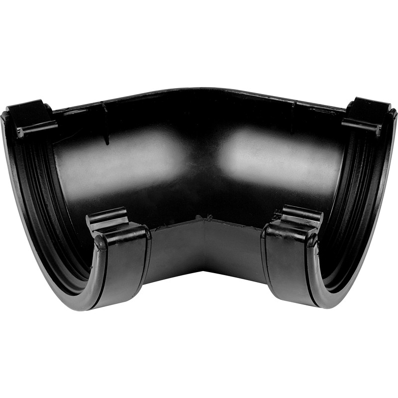 112mm Half Round Guttering 135° Angle - Black