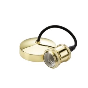 8271PB 6" E27 Vintage Pendant Set - Polished Brass