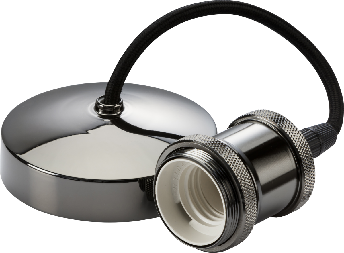 8271BN 6" E27 Vintage Pendant Set - Black Nickel