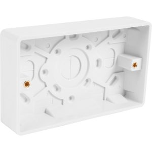 White Moulded Surface Box 2 Gang 35mm
