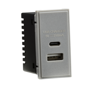 Dual USB Charger (3.1A) Module 25 x 50mm - Grey