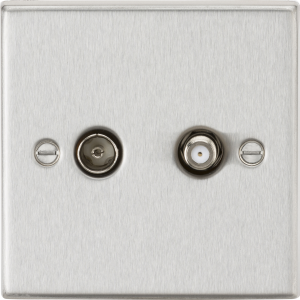 TV & SAT TV Outlet (Isolated) - Brushed Chrome