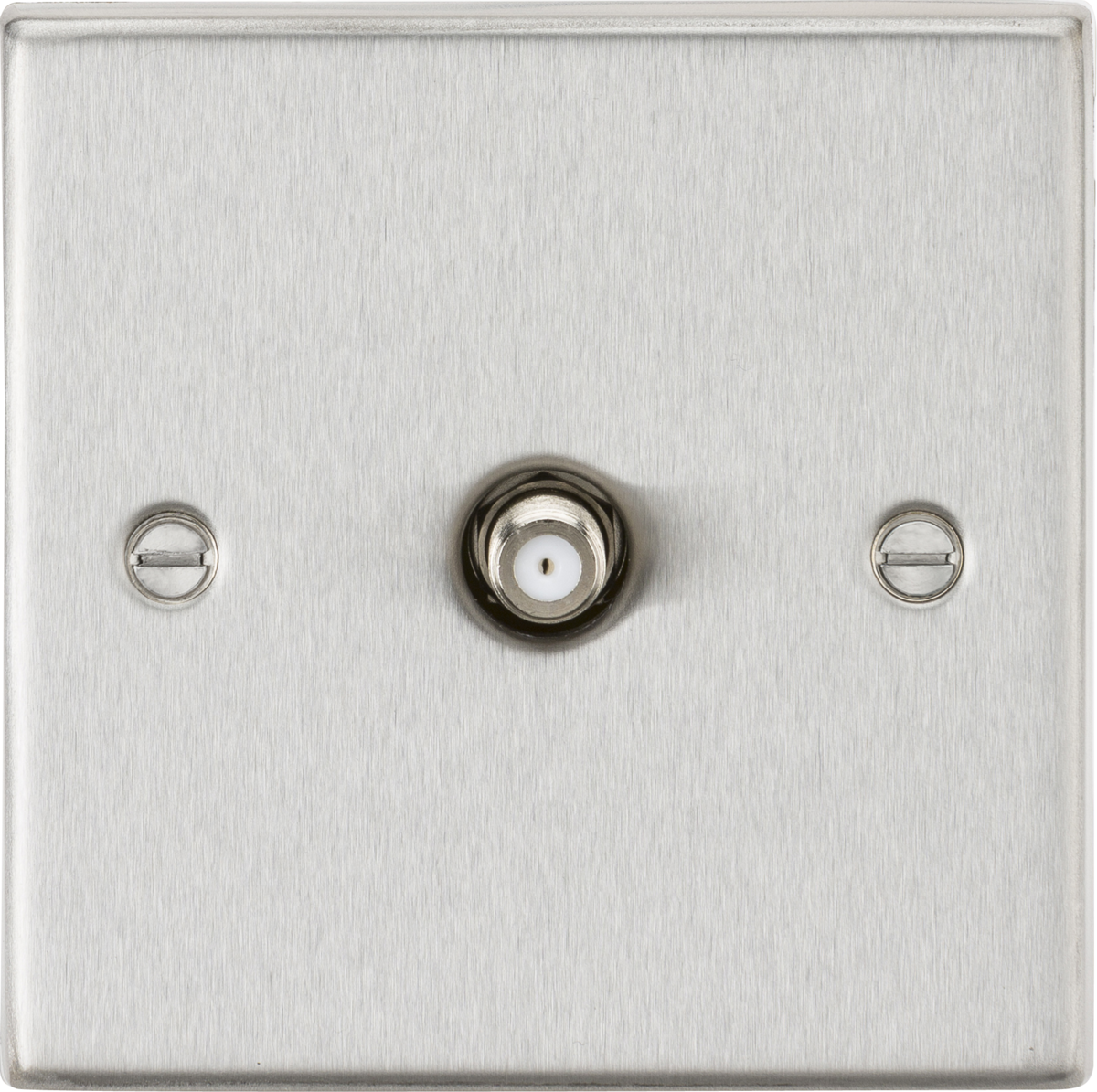 SAT TV Outlet - Brushed Chrome
