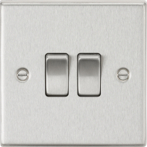 10AX 2G 2-Way Plate Switch - Brushed Chrome