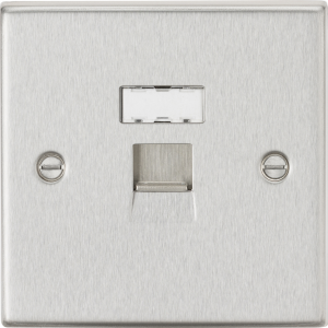 RJ45 Network Outlet - Brushed Chrome