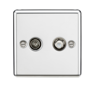TV & SAT TV Outlet (Isolated) - Polished Chrome
