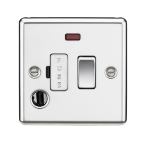 13A Switched Fused Spur Unit with Neon & Flex Outlet - Polished Chrome