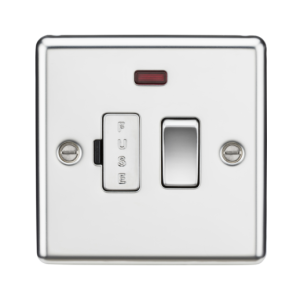 13A Switched Fused Spur Unit with Neon - Polished Chrome