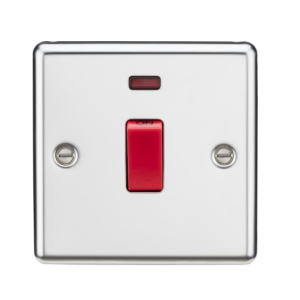 45A DP Switch with Neon (1G size) - Polished Chrome