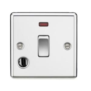 20A 1G DP Switch with Neon & Flex Outlet - Polished Chrome