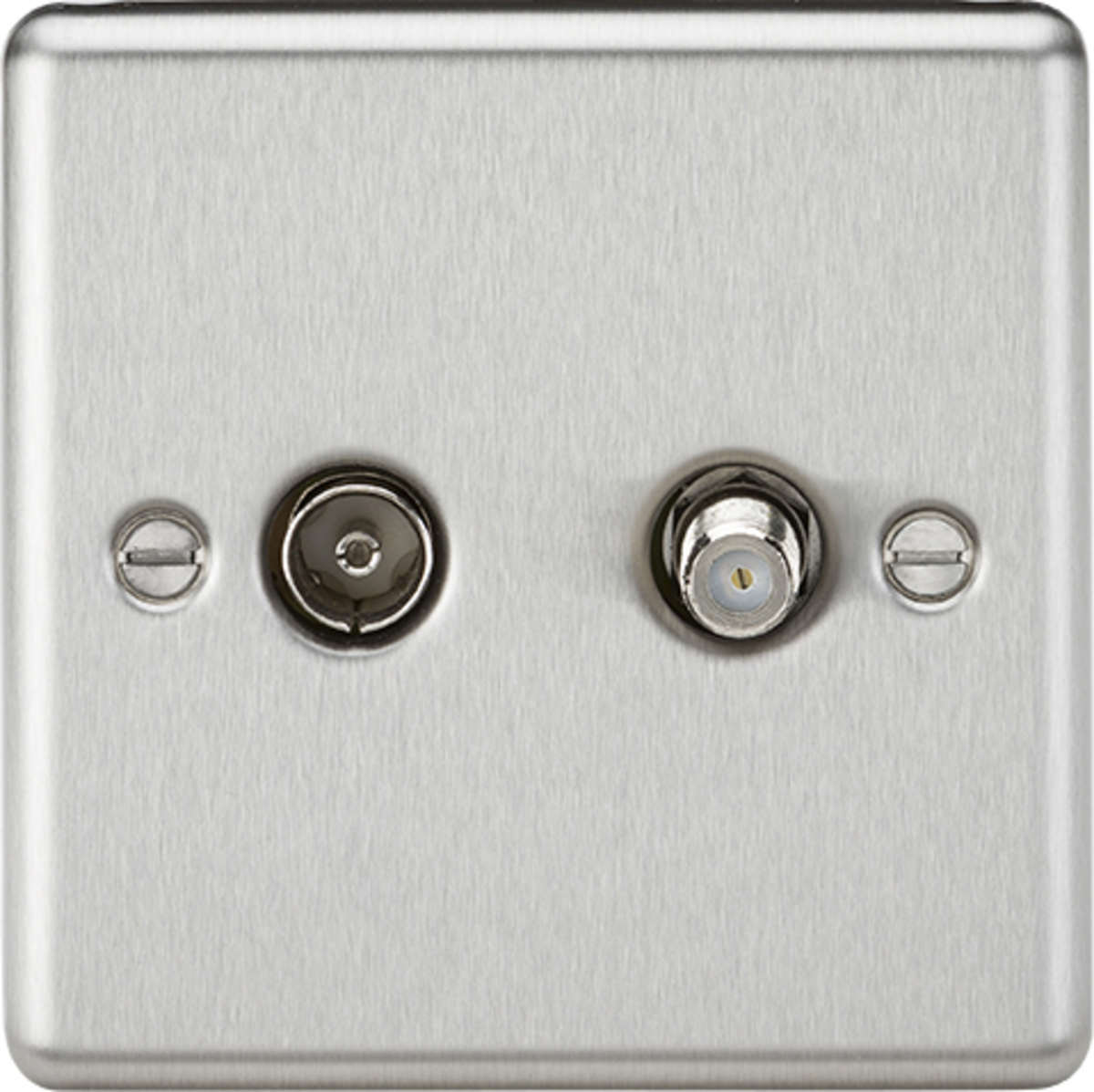 TV & SAT TV Outlet (isolated) - Brushed Chrome