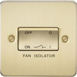 10AX Fan Isolator Switch - Brushed Brass