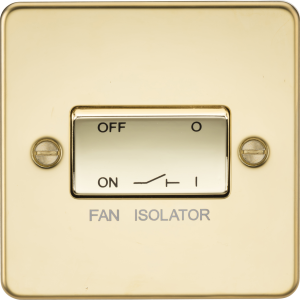 10AX Fan Isolator Switch - Polished Brass