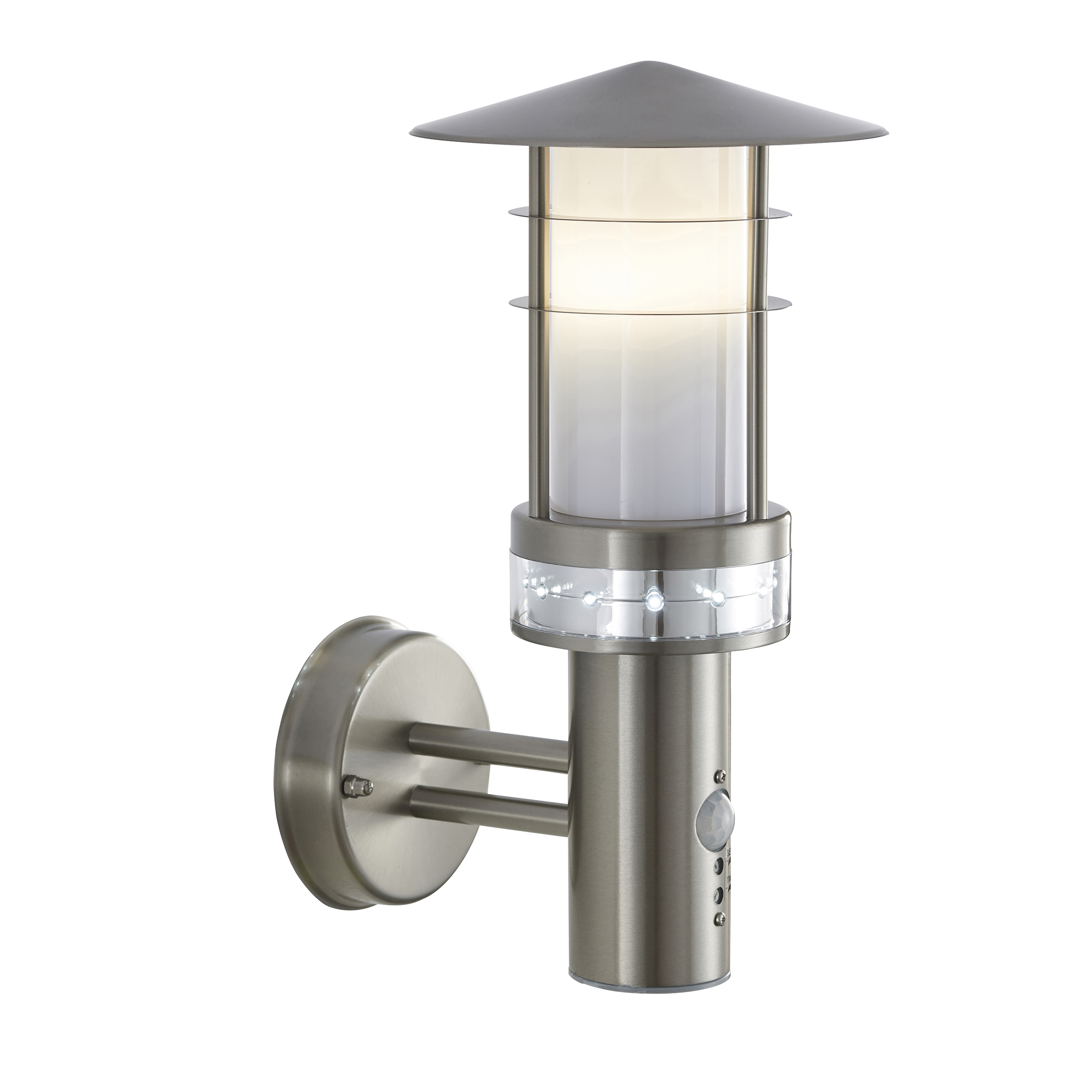 Pagoda PIR 1lt wall IP44 9.2W & 0.05W