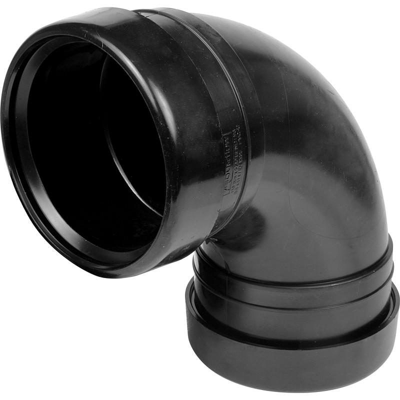 Pushfit 110mm 90° Double Socket Bend Black