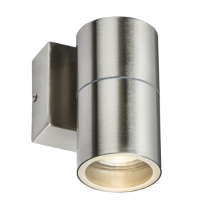 230V IP54 GU10 Fixed Single Wall Light - Brushed Chrome