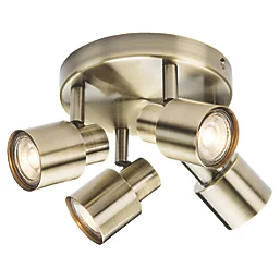 230V GU10 Quad Spotlight - Antique Brass