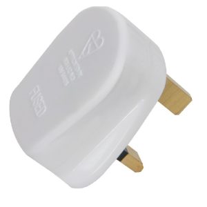 Fused UK Mains Plugs 13A White