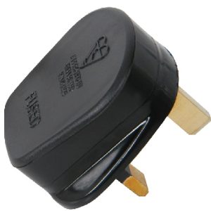 Fused UK Mains Plug 13A Black