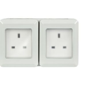 429.918UK IP55 Weatherproof 2 Gang Outdoor Socket