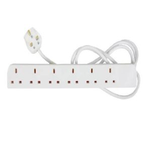 430.011UK 6 Gang Extension Leads 2.0m