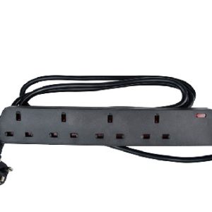 4 Gang 13A Extension Lead 2.0m Black