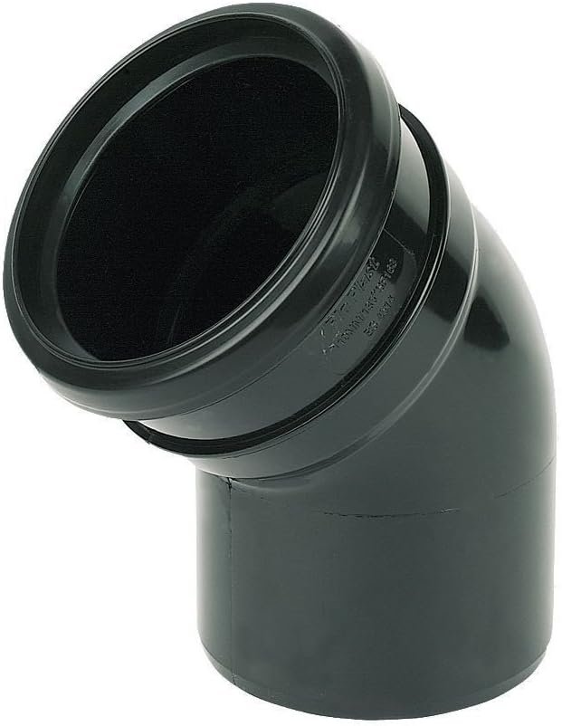 110mm Soil Push Single Socket 45° Bend