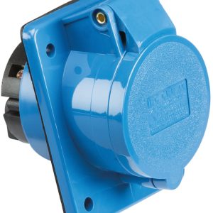 IN0013 240V IP44 32A Angled Panel Mount Socket 2P+E